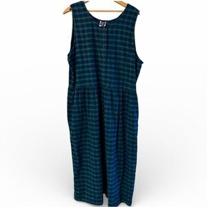 Land's End Vintage 90's Women's Flannel Button Jumper Maxi Dress. Size 18